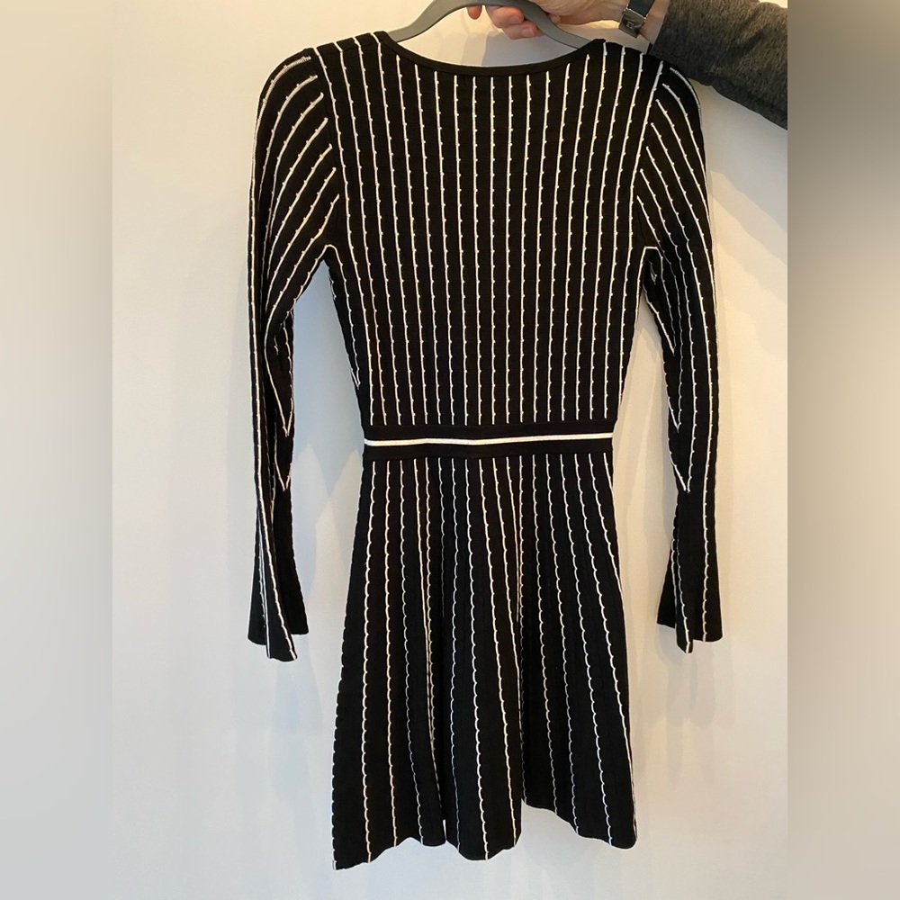 Karen Millen dress, black with white detailing, size XS